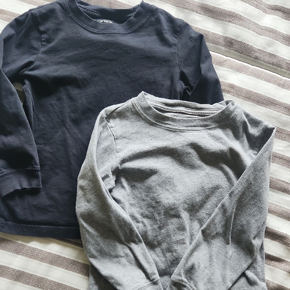 Carter's Toddler Long Sleeve Tees - Black and Gray